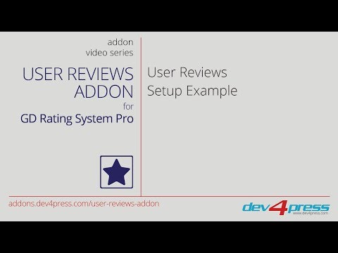 GD Rating System Pro Addon: User Reviews - Setup Example