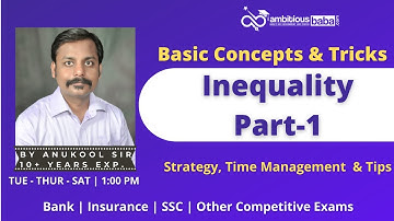 Inequality Part 1 for IBPS , SBI , RBI , SSC , Railway | Reasoning Tricks by ANUKOOL PATHAK SIR
