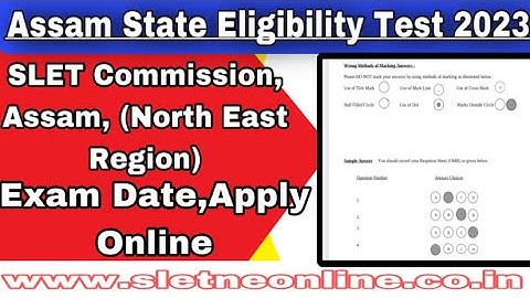 Assam State Level Eligibility Test(SLET)Exam 2023 // Assam Job News Today // Job Information// News