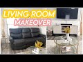 COMPLETE LIVING ROOM MAKEOVER! DECORATING FOR A SMALL SPACE