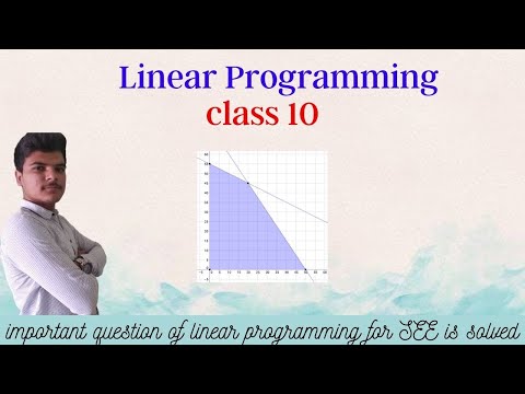 Видео: Linear Programming ||Class 10 Optional math||