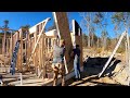 #26. SIPs House Build. Building walls in the moonlight. DIY SIP house build #26