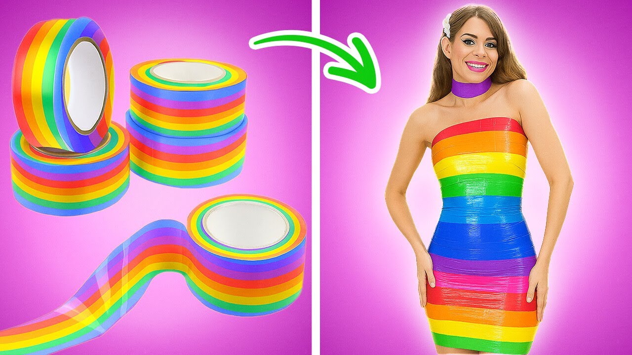 DUCT TAPE DRESS CHALLENGE 👗 | Fashion DIY You Have to See to Believe by YOWZA