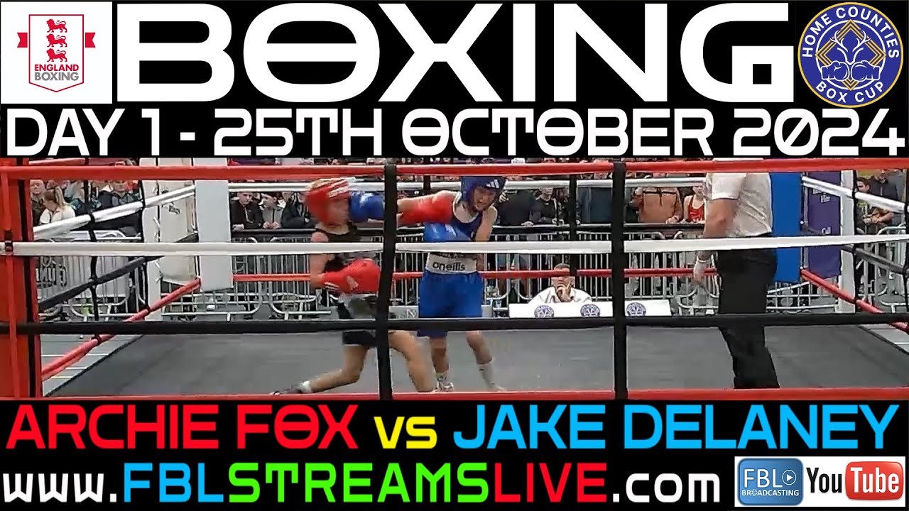 Archie Fox vs Jake Delaney. Home Counties Box Cup 2024. Day 1 Ring A. 25/10/2024. Boxing