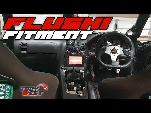 Pioneer double din head unit, speakers and bypass full install - RX7 FD R2 interior