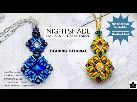 Nightshade Crystal and SuperDuo Beaded Pendant Tutorial