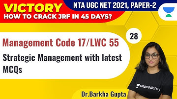UGC NET 2021 | VICTORY | Management by Dr. Barkha Gupta | Strategic Management with Latest MCQs