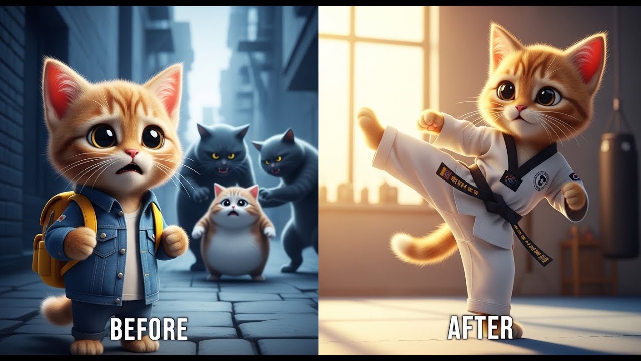 A Ginger Kitten Learned Taekwondo After Seeing This… 🥋🐱 | The Hero Luke