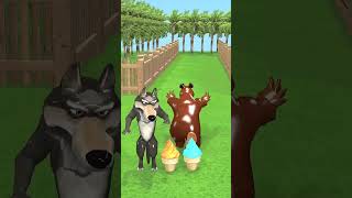 Scary Teacher Nick and wolf and bear Crying for Ice-cream #nickandtani #scaryteacher #shorts