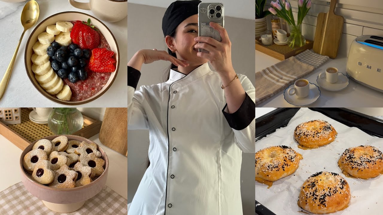 Slow living in Sweden/ Baking French Choux & healthy bagels 🥯/ Slow time in my kitchen/ Silent vlog🫧