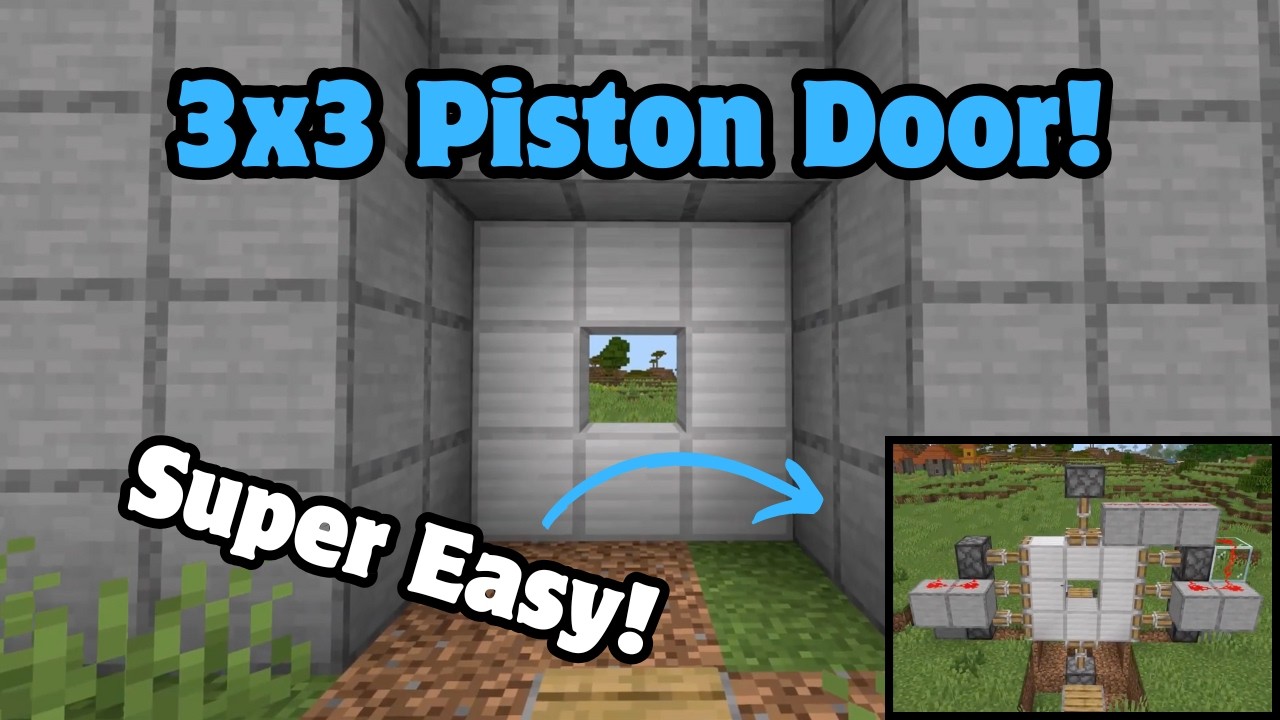 How to Build the SIMPLEST 3x3 Piston Door! [Bedrock + Java 1.21+] - YouTube