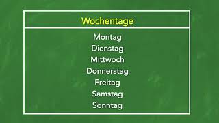 Deutsch lernen - Die Wochentage von Montag bis Freitag