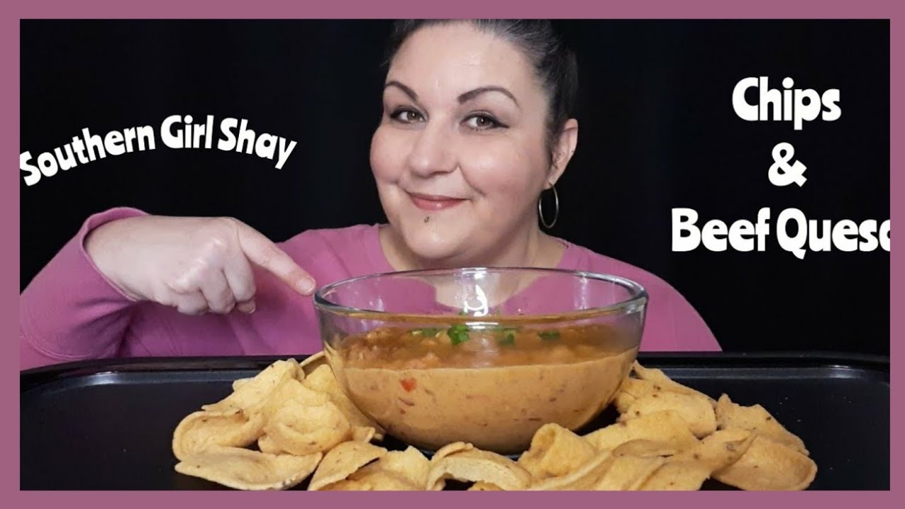 [MUKBANG] ASMR BEEF QUESO DIP and CORN CHIPS ☆EatingShow Southern
