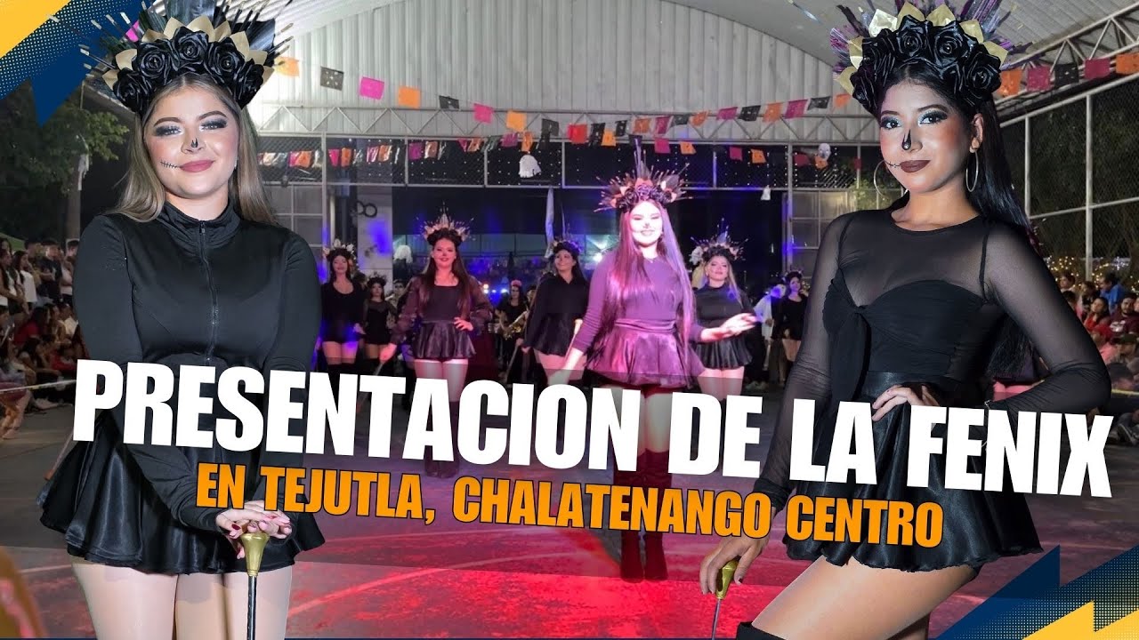 Presentación al estilo catrina de la Fénix Music Band en Tejutla, Chalatenango centro.