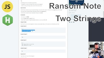 [Easy] Hash Tables: Ransom Note, Two Strings (Hackerrank, javascript, dictionaries)
