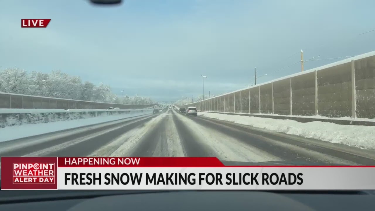 'Don't be fooled': Roads still slick as temps warm up - YouTube