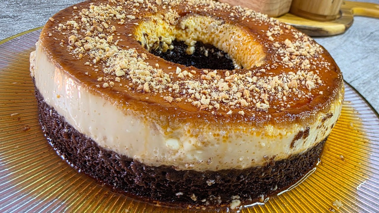 لي ماجربتش هاذ الوصفة ماذاقتش البنة🔴كيكة الكراميل السحرية بدون كريمة ولا خلاط حضريها في وقفة مشربة😋