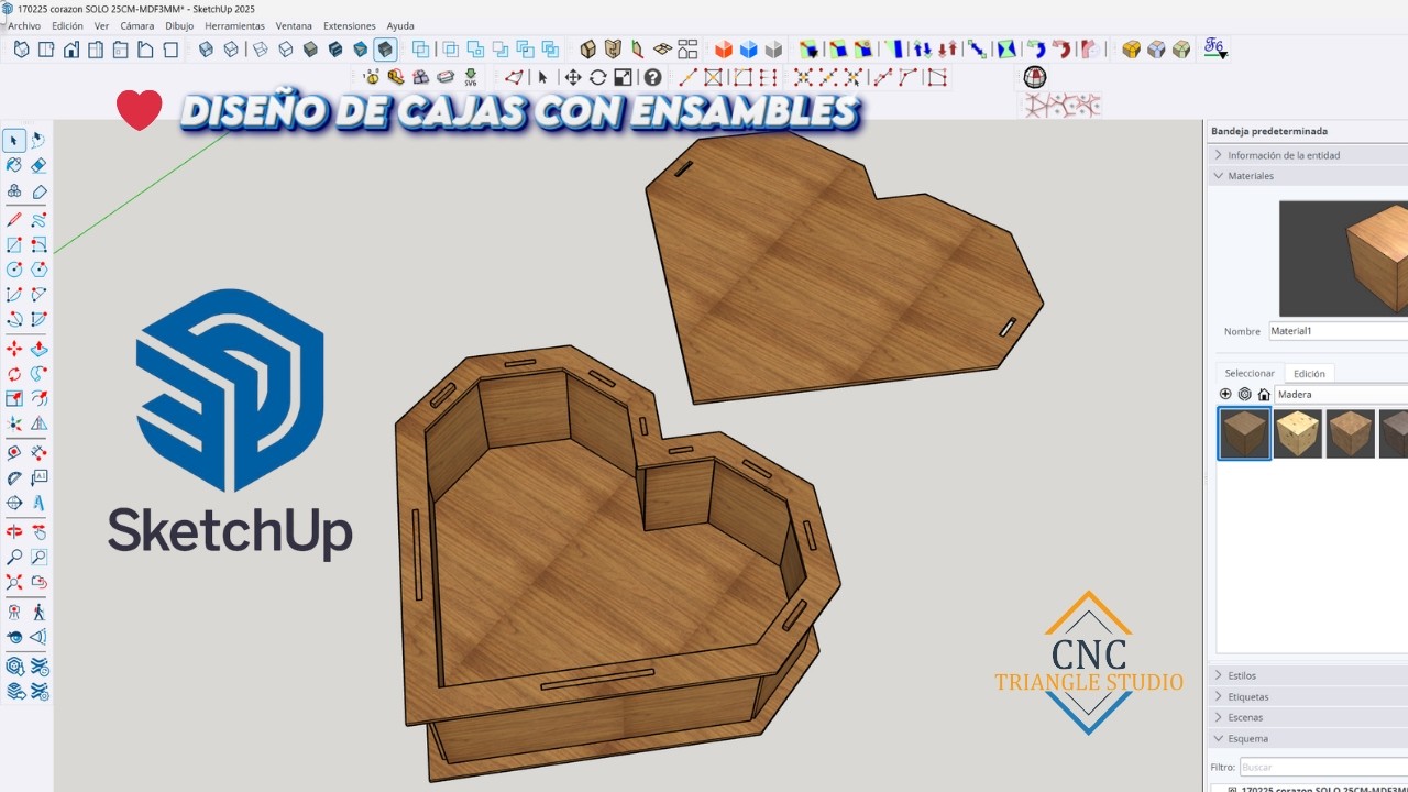 Diseño de cajas con ensamble en Sketchup | Corte en Laser y Router CNC 🔥📦