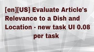 [en][US] Evaluate Article