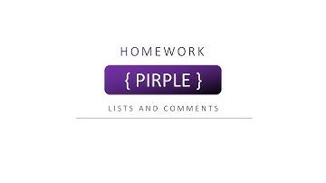 PIRPLE Homework | DAY 1 | HTML Lists and Comments