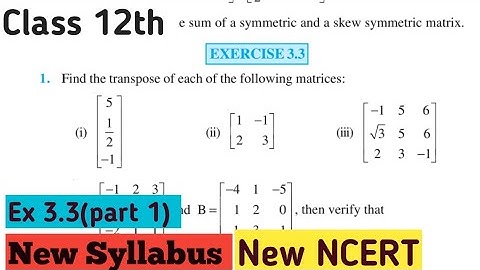 Class 12 Maths | Ex.3.3 part 1  | Chapter 3 | Matrices | NCERT |  CBSE Class 12th #cbse