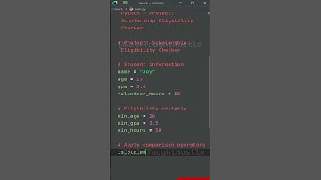 Comparison Operators in Python   Project Scholarship Eligibility Checker #coding #code #programming