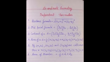 Co ordinate geometry//important formulas