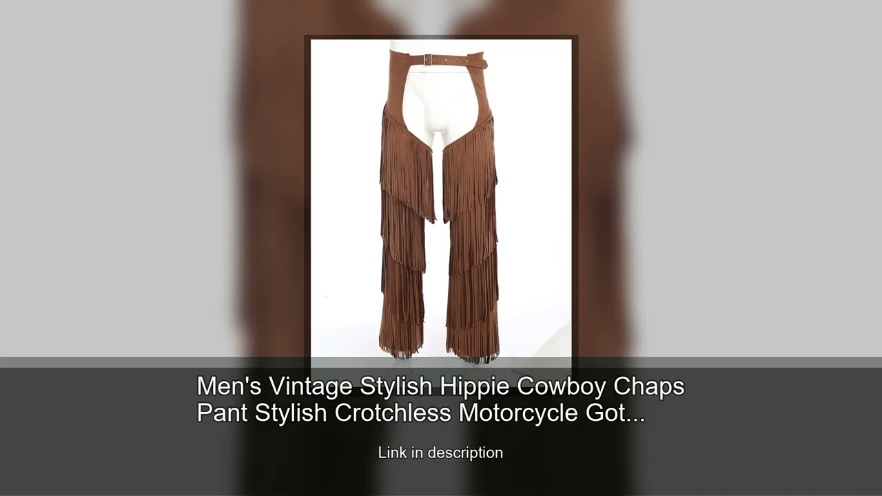 Men's Vintage Stylish Hippie Cowboy Chaps Pant Stylish Crotchless Motorcycle Gothic Punk Pants