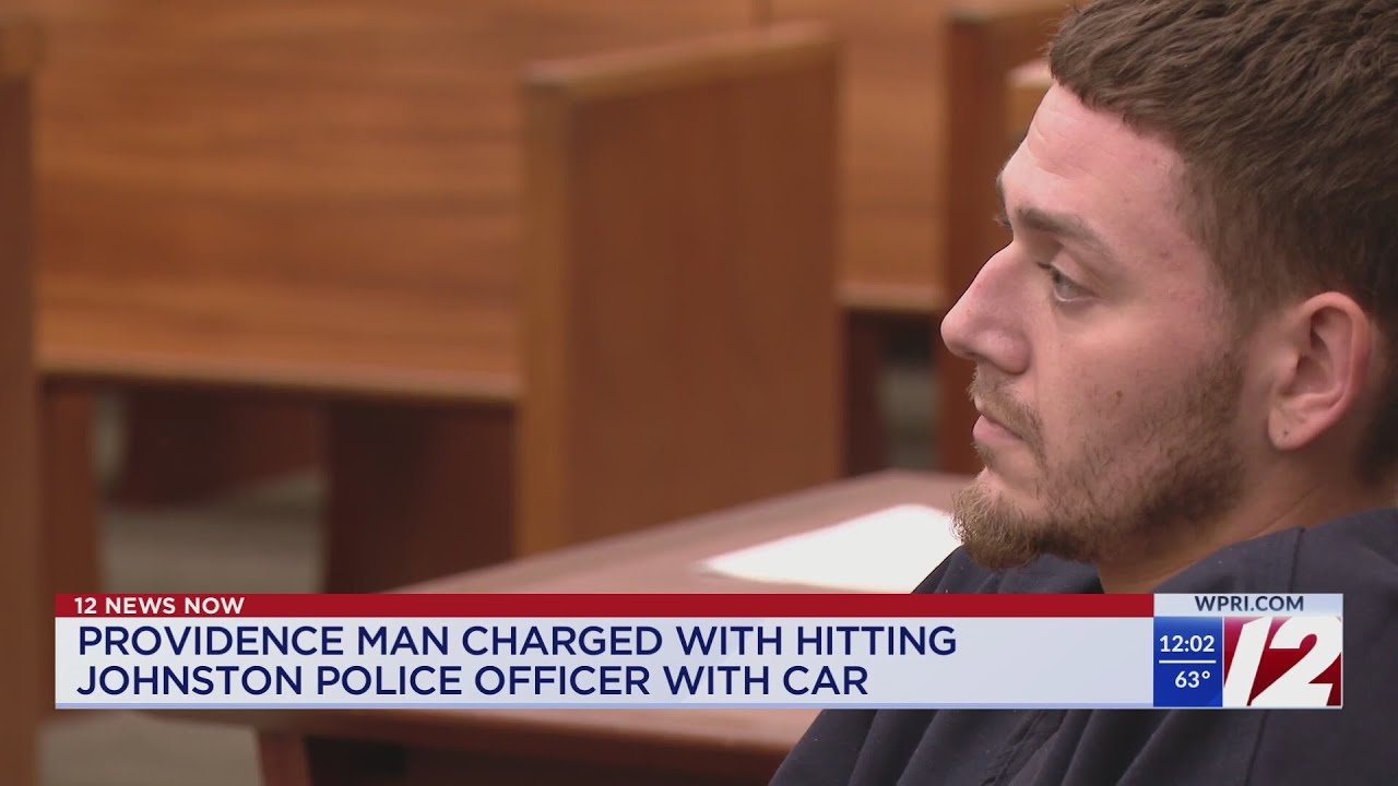 Providence man charged with hitting Johnston officer faces judge - YouTube