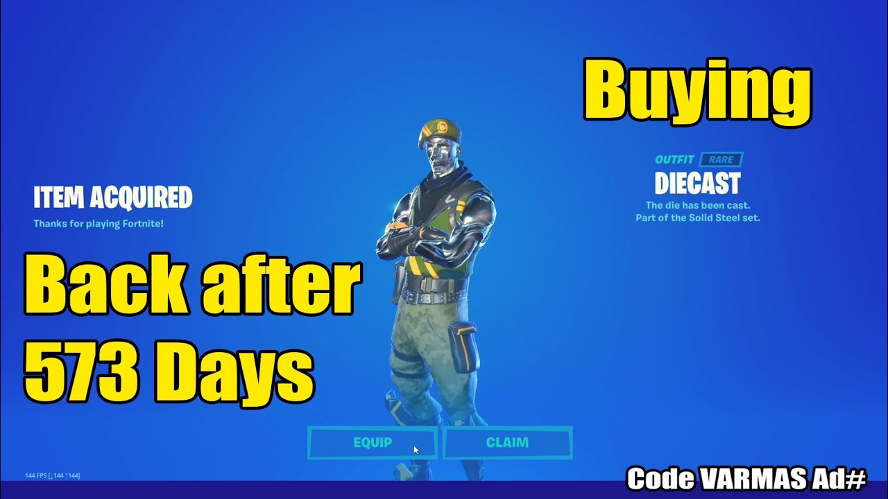 Buying Rare DIECAST Skin Back after 573 Days in Fortnite Item Shop