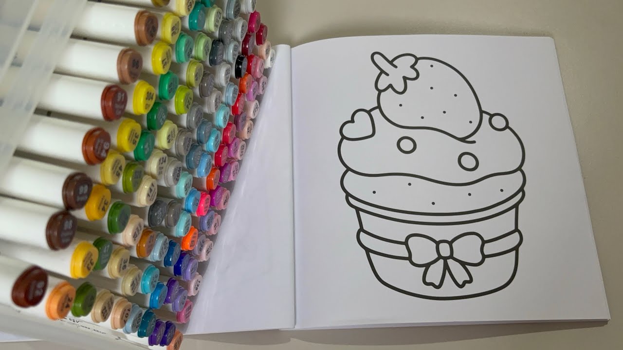 ASMR | colorea conmigo Cute Vibes🧁 #coloring #ohuhumarkers 