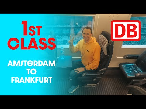 FIRST CLASS @ 300kph! European High Speed Train DB ICE Amsterdam to Frankfurt