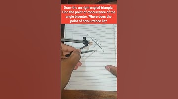 Draw the an right angled triangle. Find the point of concurrence of the angle bisector. #shorts