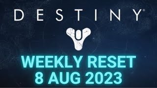 Destiny 1 - Weekly Reset - Vendor and Faction Inventory, Weapons and Loot - 8 Aug 2023, 8/8/2023