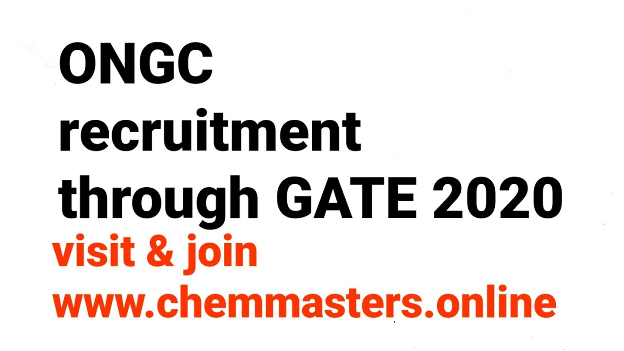 ONGC recruitment through GATE 2020 examination