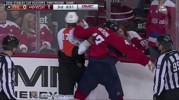 Wayne Simmonds vs Tom Wilson Apr 14, 2016
