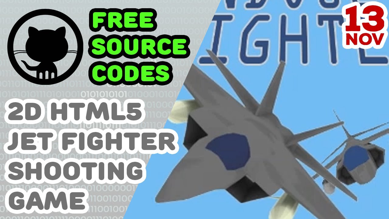 Free Source Codes - IndoJet-Fighter HTML5 Top Down Airplane Shooting Game 