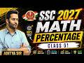 Maths Percentage Class 01 : SSC 2027 🔥 Complete Basic to Advanced Concept | By Aditya Sir #ssc #rrb
