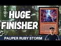 MASSIVE TRAMPLER TO BEAT RED! Pauper Ruby Storm with a new anti-burn sideboard plan lets try it out!