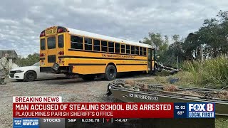 Bus stolen from Baton Rouge crashes near Plaquemines marsh