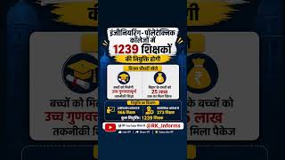इंजीनियरिंग और पॉलिटेक्निक कॉलेजों में 1239 शिक्षकों की भर्ती!#trending #shortvideo #fastupdate ||