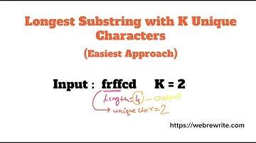 Longest Substring with K Unique Characters | Programming Tutorials