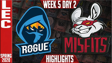 RGE vs MSF Highlights | LEC Spring 2020 W5D2 | Rogue vs Misfits Gaming