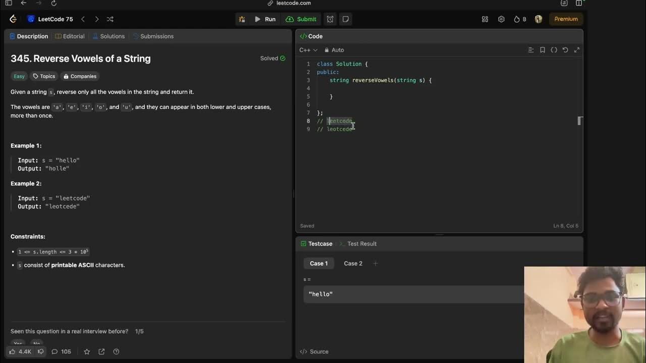 345. Reverse Vowels of a String - YouTube