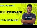 Grade 11 Maths Unit 8 8 3 1 Permutation Exercise 8 4 8 5 8 6 8 7 Saquama 