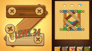 🏅 SCREW PUZZLE: Wood Nut & Bolt 🤪 Level 34 🧩 Gameplay Walkthrough