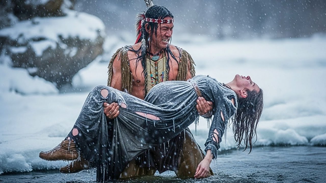 APACHE DESTERRADO SALVÓ INSTITUTRIZ EMBARAZADA DEL RÍO HELADO.. mas su tribu lo consideró traidor