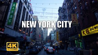 Driving Downtown New York City 4K HDR - Driving Through New York