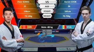 M-80kg | Aaron COOK（MDA ）VS Zhen WANG（CHN） | 2017-2018 Season WT Grand Slam Finals