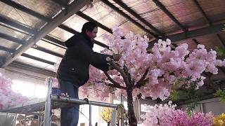 Chinese factory producing artificial trees